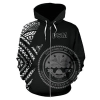 Federated States of Micronesia Pattern All Over Zip up Hoodie - Polynesian Pride