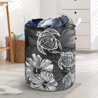 Hibiscus Turtles Hawaii Laundry Basket White AH Laundry Basket - 2 One Size White - Polynesian Pride