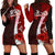 Yap Polynesian Hoodie Dress - Coat Of Arm With Hibiscus Red - Polynesian Pride