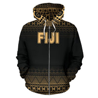 Fiji Polynesian Zip up Hoodie Gold Frog - Polynesian Pride