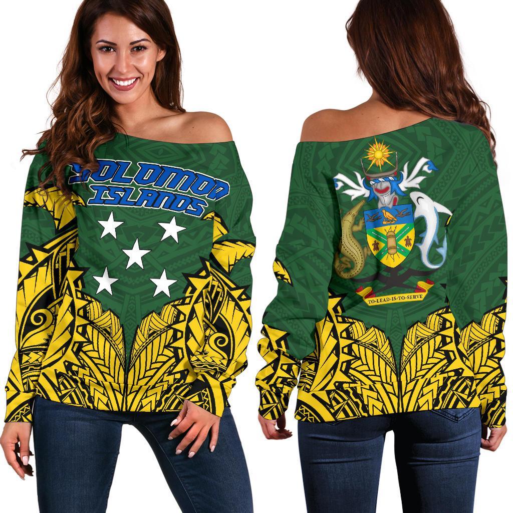 Solomon Islands Premium Off Shoulder Sweater A7 Art - Polynesian Pride