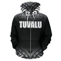 Tuvalu All Over Zip up Hoodie Fog Black Style - Polynesian Pride