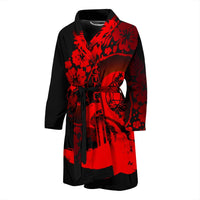 Guam Men's Bathrobe - Hibiscus And Wave Red Men's Bath Robe - Guam Men's Bathrobe - Hibiscus and Wave Red K6 Universal Fit Red - Polynesian Pride