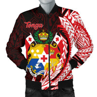 Tonga Men's Bomber Jacket - Wings Style Black - Polynesian Pride
