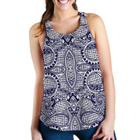 Polynesian Women's Racerback Tank Blue And White - Polynesian Pride