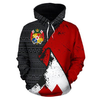 Tonga Pullover Hoodie Tonga Coat of Arms Grunge Style A0 - Polynesian Pride