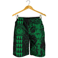 Hawaii Coat Of Arms Men's Shorts Green - Polynesian Pride