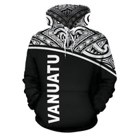 Vanuatu Polynesian Hoodie Black Curve - Polynesian Pride