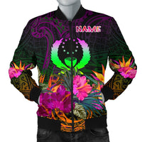 Pohnpei Personalised Men's Bomber Jacket - Summer Hibiscus Reggae - Polynesian Pride