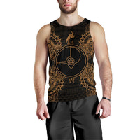 Yap Polynesian Men Tank Top Map Gold Gold - Polynesian Pride