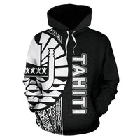 Tahiti (French Polynesia) Polynesian Hoodie White Line - Polynesian Pride