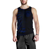 American Samoa Men'S Tank Top - Half Style (Blue) - Polynesian Pride