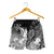 Yap Women's Shorts - Humpback Whale with Tropical Flowers (White) - Polynesian Pride