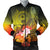 Chuuk Men's Bomber Jacket - Humpback Whale with Tropical Flowers (Yellow) Yellow - Polynesian Pride