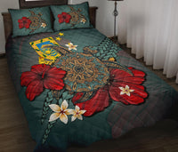 Tuvalu Quilt Bed Set - Blue Turtle Tribal - Polynesian Pride