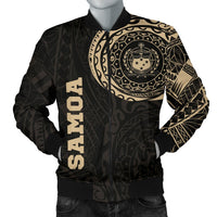 Samoa in My Heart Polynesian Tattoo Style Men's Bomber Jacket Black - Polynesian Pride