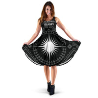Marshall Women's Dress - Marshall Seal With Polynesian Tattoo Style ( Black) Women Black - Polynesian Pride