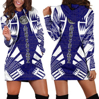 American Samoa Hoodie Dress - Polynesian Tattoo Flag Black - Polynesian Pride