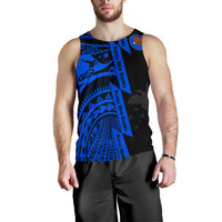 Polynesian Guinea Men's Tank Top - Moana Maui Tattoo With Coat Of Arm Guinea Blue - Polynesian Pride