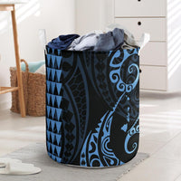 Kakau Polynesian Map Hawaii Laundry Basket Pastel Blue AH Laundry Basket - 1 One Size Blue - Polynesian Pride