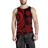 Wallis and Futuna Men's Tank Top - Red Tentacle Turtle - Polynesian Pride