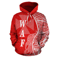 Wallis nd Futuna Polynesian Hoodie Coconut Tree Red nd White - Polynesian Pride