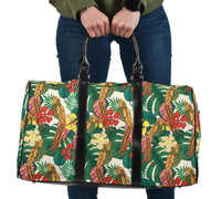Hawaii Tropical Leaves Flowers And Birds Floral jungle Hawaii Travel Bag Travel Bag One size Black - Polynesian Pride