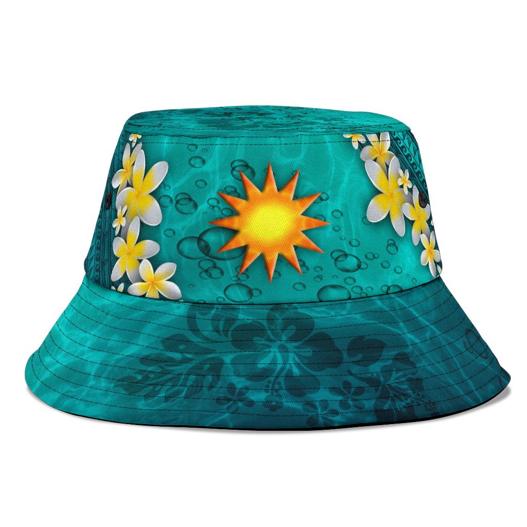 Nauru Polynesian Bucket Hat - Manta Ray Ocean Unisex Universal Fit Blue - Polynesian Pride
