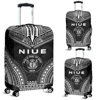 Niue Polynesian Chief Luggage Cover - Black Version Black - Polynesian Pride