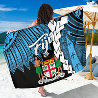 Fiji Polynesian Sarong - Tribal Wave Tattoo Flag Style One Style One Size Blue - Polynesian Pride
