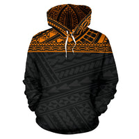 Poly All Over Hoodie Polynesian Orange Black Version - Polynesian Pride