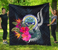 Federated States of Micronesia Premium Quilt - Tropical Flower - Polynesian Pride