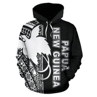 Papua New Guinea Polynesian ll Over Hoodie White Line - Polynesian Pride