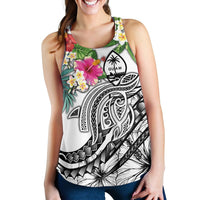Guam Polynesian Women's Racerback Tank - Summer Plumeria (White) - Polynesian Pride