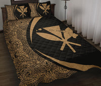 Hawaii Kanaka Polynesian Quilt Bed Set - Circle Style Gold - Polynesian Pride