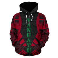 Vanuatu Polynesian Zip up Hoodie Red Tattoo - Polynesian Pride