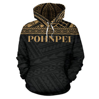Pohnpei State All Over Hoodie FSM Gold Version - Polynesian Pride