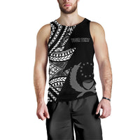 Pohnpei Personalised Custom Men's Tank Top - Micronesian Pattern Flash Black - Polynesian Pride