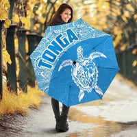 Tonga Umbrella Turtle Mermaid Polynesian Pattern White Blue - Polynesian Pride