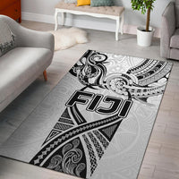 Fiji Rugby Area Rug Polynesian Waves Style White - Polynesian Pride