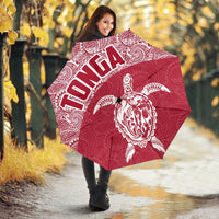 Tonga Umbrella Turtle Mermaid Polynesian Pattern White Red - Polynesian Pride