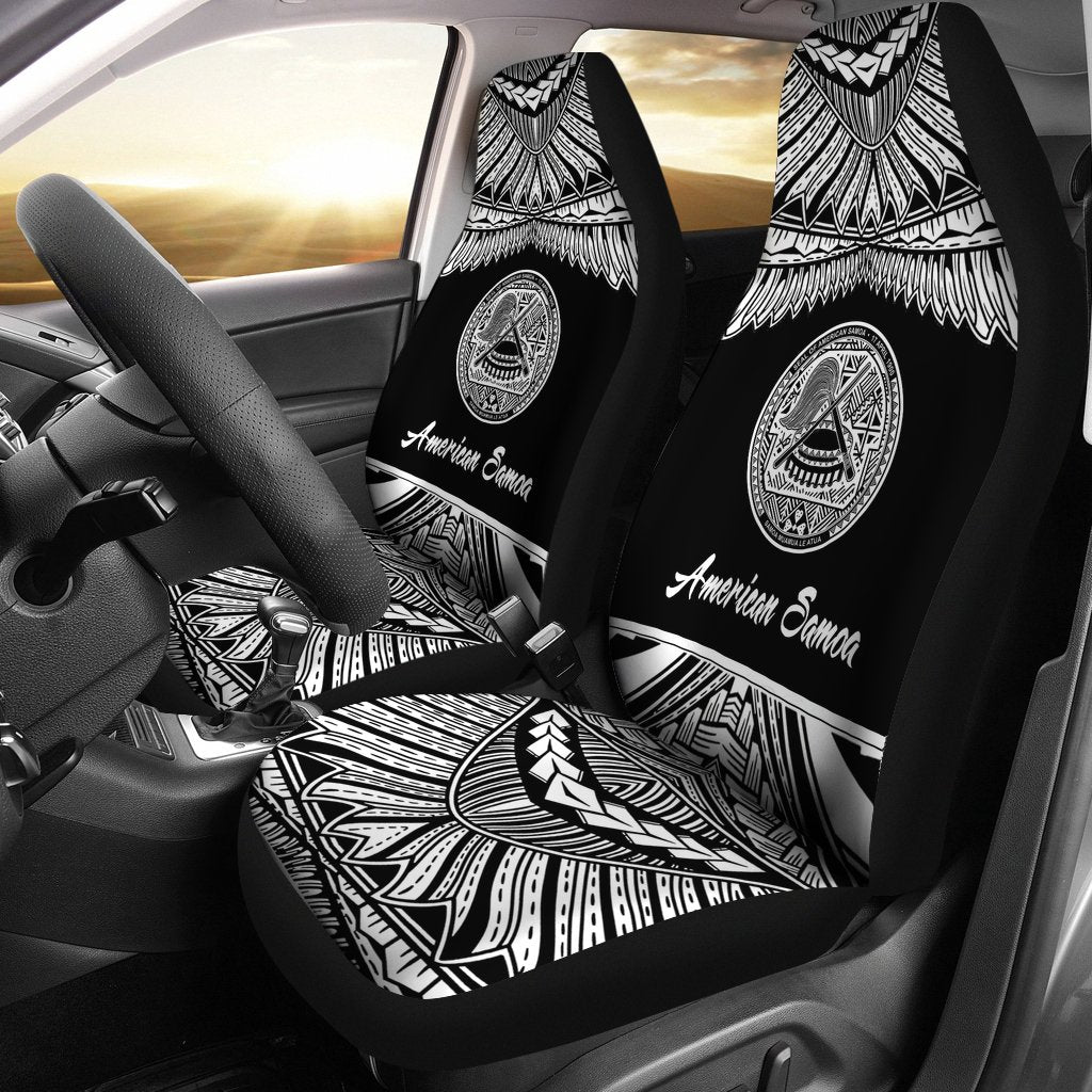 American Samoa Polynesian Car Seat Covers - Pride White Version Universal Fit White - Polynesian Pride
