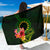 Cook Islands Polynesian Sarong - Floral With Seal Flag Color One Style One Size Green - Polynesian Pride