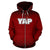 Yap All Over Zip up Hoodie Red Fog Style - Polynesian Pride
