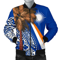Mashall Islands Polynesian Men's Bomber Jacket - Palm Tree Art - Polynesian Pride