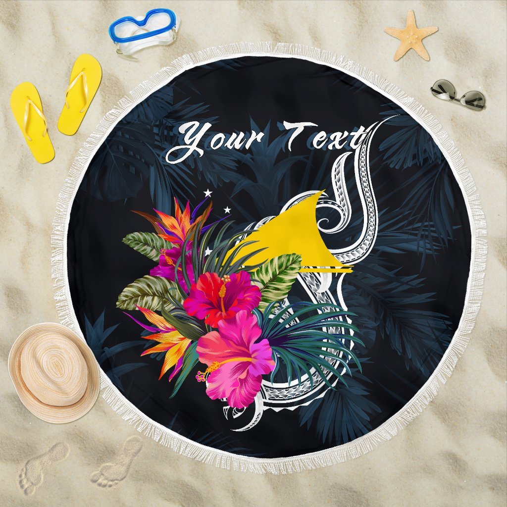 Tokelau Polynesian Custom Personalised Beach Blanket - Tropical Flower One style One size Blue - Polynesian Pride