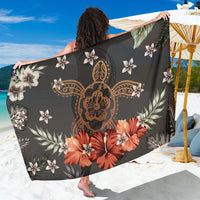 Hawaii Turtle Polynesian Hibiscus Kanaka Style Tropical - Sarong AH Sarong One size Gray - Polynesian Pride