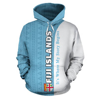 Fiji Islands All Over Hoodie Shoulder Style - Polynesian Pride