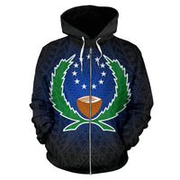 Pohnpei All Over Zip up Hoodie Go Pohnpei Style - Polynesian Pride