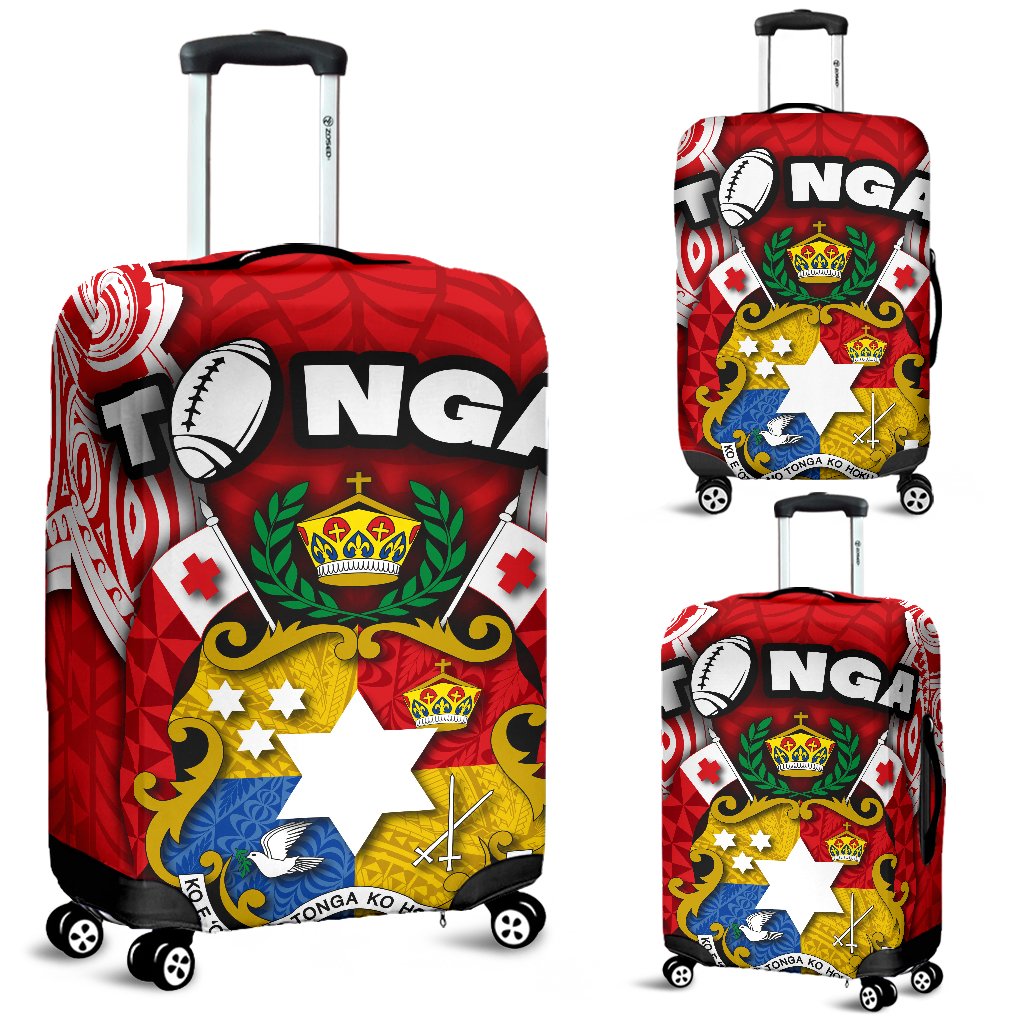 (Custom Personalised) Tonga Rugby Luggage Covers Royal Style Red - Polynesian Pride